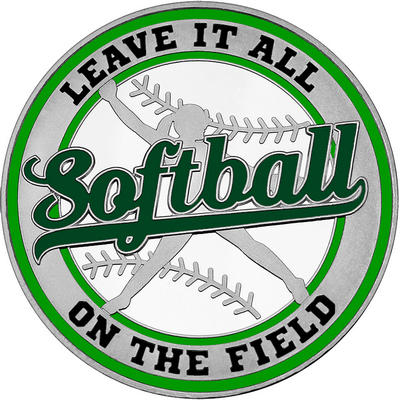 Dark Green "Softball" with Green Outer Circular Borders
